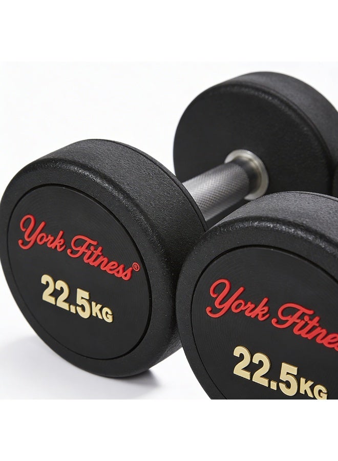 York DZLG11 22.5 kg Rubber Round Dumbbell - Image 2